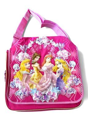 Disney Princess Canvas Messenger Bag Belle Rapunzel Ariel Sleeping Beauty NWT